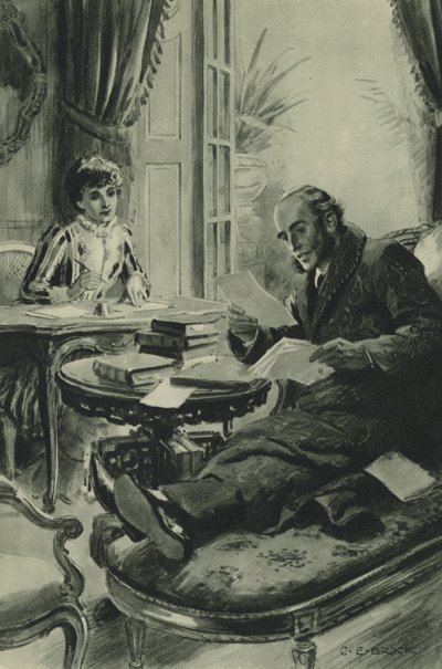 John Richard Green dictates his Short History of England while his Life is ebbing to its Close by after Charles Edmund Brock