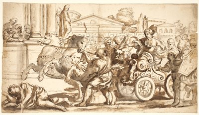 Tullia Driving Her Chariot Over Her Father’s Body by after Ciro Ferri