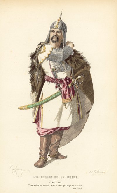 The Orphan of China, Genghis Khan by after Edmond A.F. Geffroy