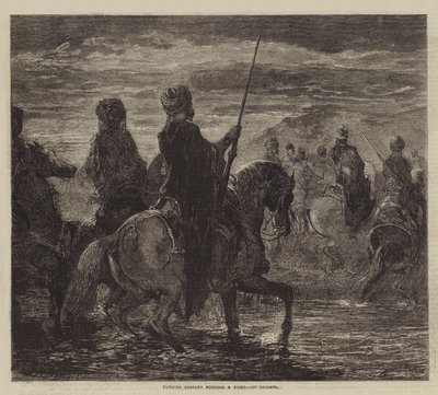 Turkish Cavalry fording a River by after Edmond Morin
