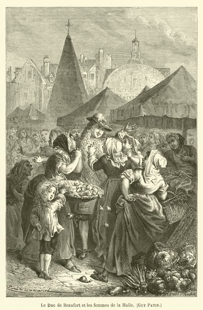 The Duke of Beaufort and the Women of the Market, Guy Patin by after Emile Antoine Bayard