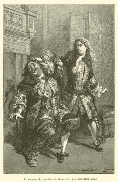 The Courier of the Knight of Grammont, Antoine Hamilton by after Emile Antoine Bayard