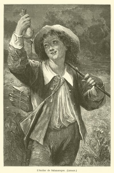 The Schoolboy of Salamanca, Lesage by after Emile Antoine Bayard