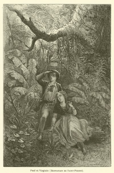 Paul and Virginie, Bernardin de Saint-Pierre by after Emile Antoine Bayard
