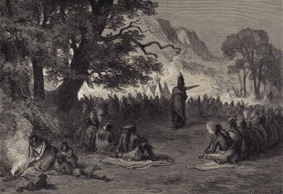 Pontiac in Council by after Felix Octavius Carr Darley