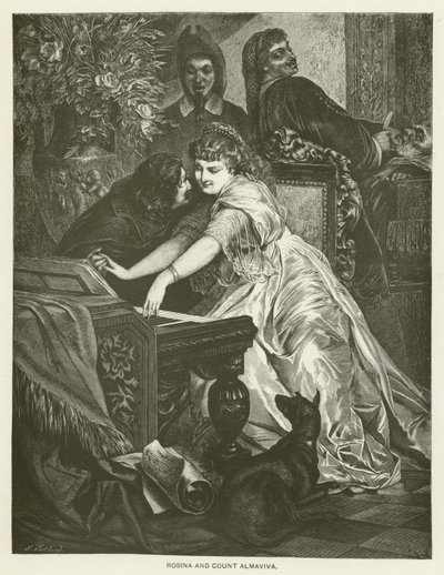 Rosina and Count Almaviva by after Ferdinand Keller