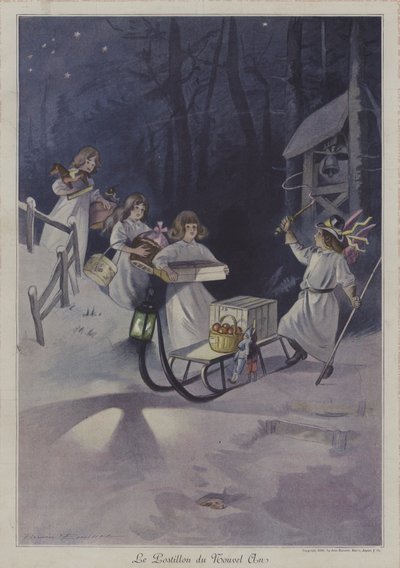 The New Year Postman by after Firmin Bouisset