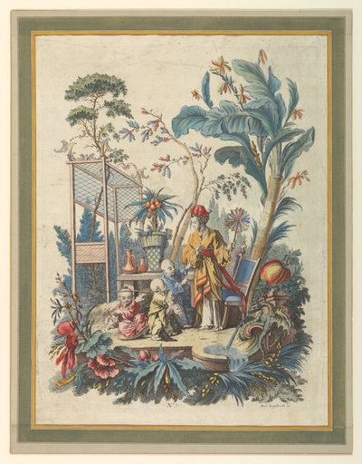 Plate 7 of a Set of Chinese Genre Scenes by after Francois Boucher
