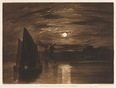 Moonlight on the Medway at Chatham by after Frank Short
