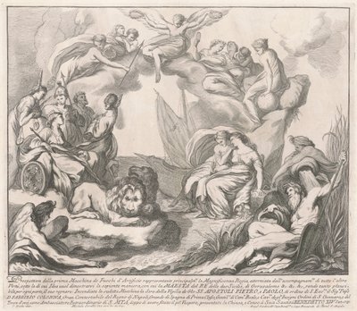The Prima Macchina for the Chinea of 1741: Allegory of Regal Magnificence by after François Hutin Miguel de Sorellò