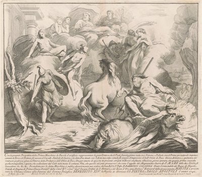 The Prima Macchina for the Chinea of 1742: The Contest of Neptune and Minerva by after François Hutin Miguel de Sorellò
