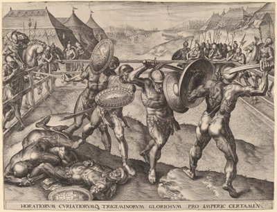 Battle of the Horatii and the Curiatii by after Frans Floris I