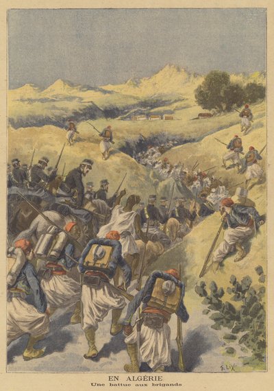 French Troops Hunting for Bandits in Algeria by after Frederic Theodore Lix