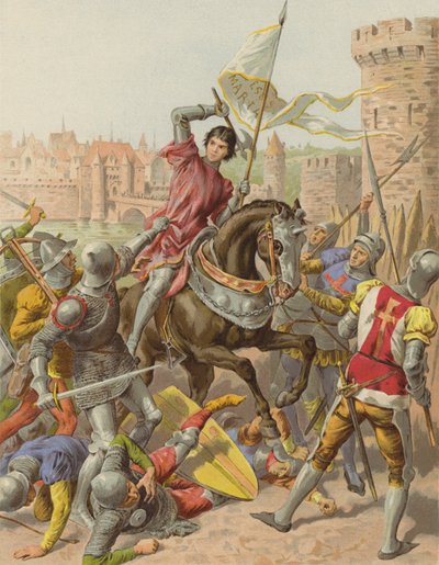 Joan of Arc captured at Compiegne (chromolitho) by after Frederic Theodore Lix