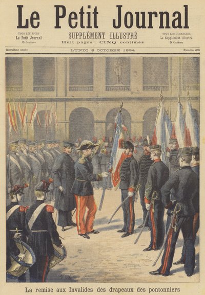 The Flags of the Disbanded 2nd Regiment of Artillerie-Pontonniers Being Handed in at Les Invalides by after Frederic Theodore Lix