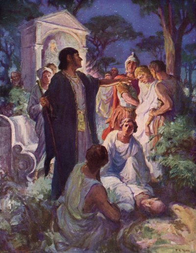 Arbaces accuses Glaucus of the murder of Apoecides by after Frederick Coffay Yohn