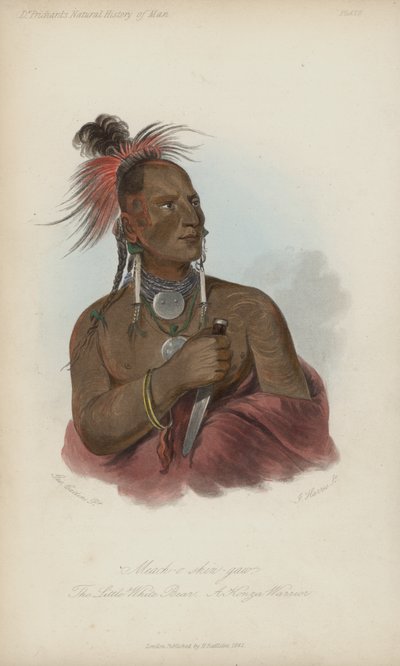 Meach-o shin-gaw, The Little White Bear, A Konza Warrior by after George Catlin