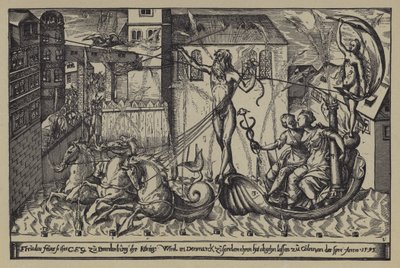 Fireworks at the Castle of the Margrave of Brandenburg at Colln on the River Spree on the Occasion of the Visit of King Christian IV of Denmark, 10 October 1595 by after German School