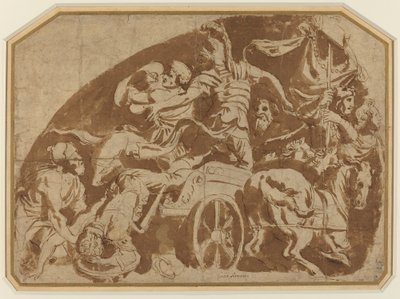 Flight of Meriones, with Dead Coeranos Being Dragged from the Chariot by after Giulio Romano
