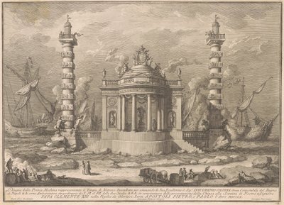 The Prima Macchina for the Chinea of 1760: The Temple of Neptune by after Giuseppe Palazzi Giuseppe Vasi after Paolo Posi