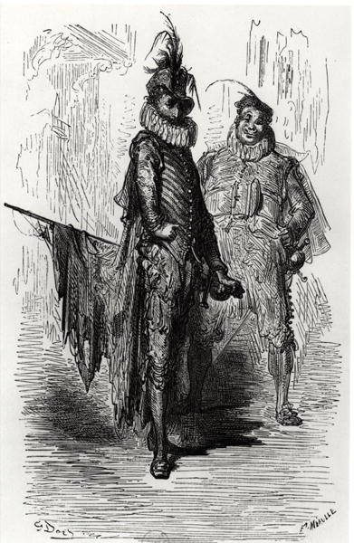 Illustration from Le Capitaine Fracasse by Theophile Gautier engraved by Fortune Louis Meaulle 1866 by Gustave after Dore