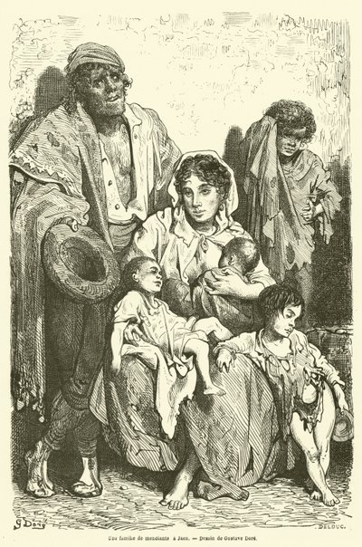 A Family of Beggars in Jaen by Gustave after Dore
