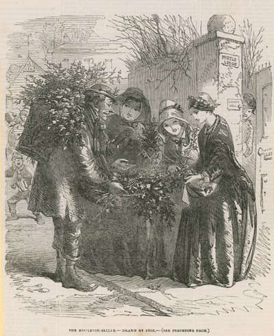 The Mistletoe Seller by after Hablot Knight Browne