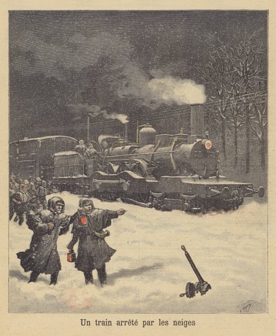 A Train Stopped by the Snow by after Henri Meyer
