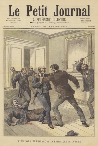 A Madman in the Offices of the Prefecture of Seine by after Henri Meyer