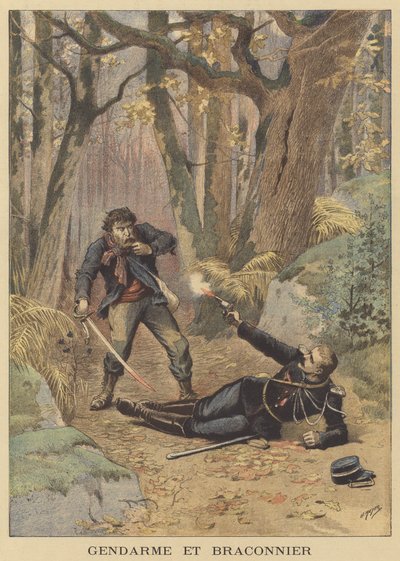 Confrontation Between a Policeman and a Poacher by after Henri Meyer