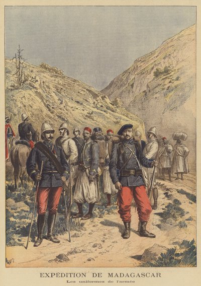 Uniforms of the French Army on the Expedition to Madagascar by after Henri Meyer