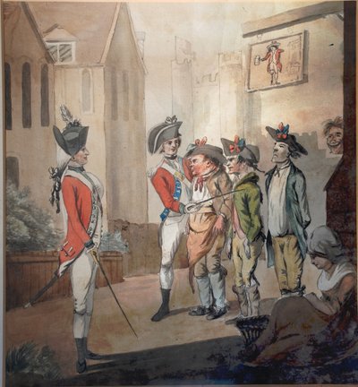 British Army, British Recruiting Party, 1780 by after Henry William Bunbury