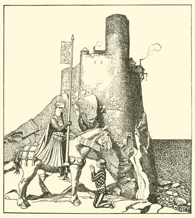 Sir Tristram comes to the castle of Sir Nabon by after Howard Pyle