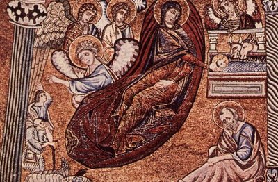 Reproduction of the mosaic of the Nativity in the Baptistery, Florence by after Italian School
