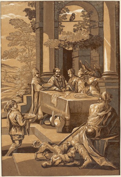 Dives and Lazarus (Right Panel) by after Jacopo Bassano John Baptist Jackson