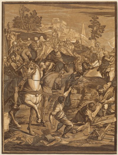 The Crucifixion (Left Panel) by after Jacopo Tintoretto John Baptist Jackson