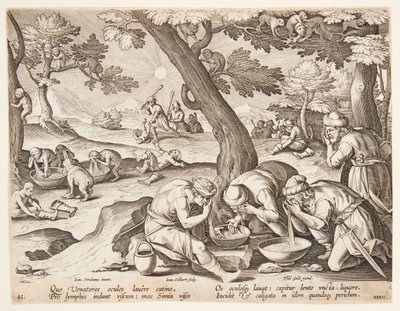 Apes Imitating Hunters by after Jan van der Straet, called Stradanus