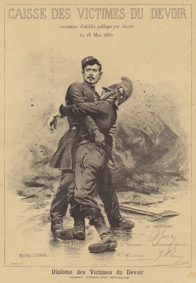 Diploma of the Victims of Duty by after Jean Baptiste Edouard Detaille
