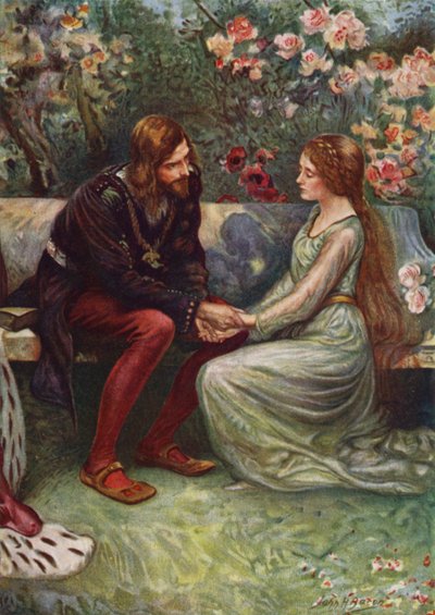 Prince Henry and Elsie in the Garden by after John Henry Frederick Bacon