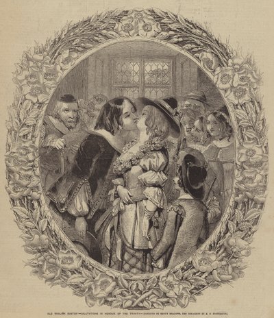 Old English Custom, Salutations in Honour of the Trinity by after Joseph Kenny Meadows