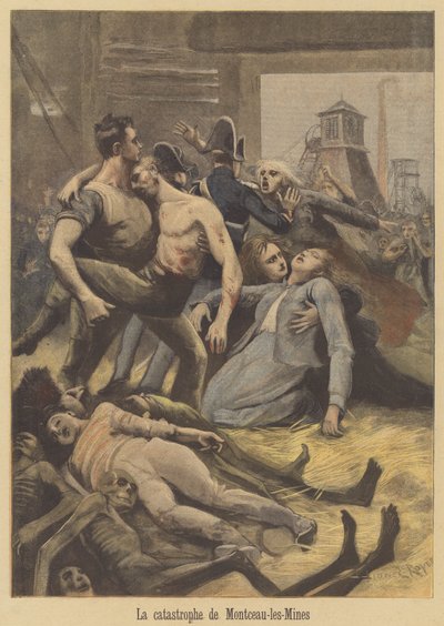 Coal Mining Disaster at Montceau-les-Mines by after Lionel Royer