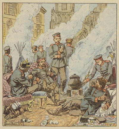 After the Battle of Orleans, The Germans in the Streets of the City by after Louis Charles Bombled