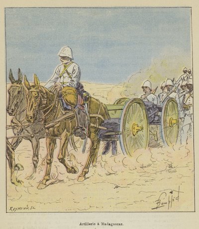 Artillery in Madagascar by after Louis Charles Bombled