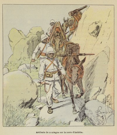 Mountain Artillery on the Road to Andriba by after Louis Charles Bombled