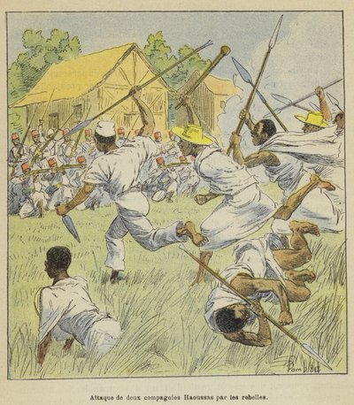 Attack on Two Haoussa Companies by Rebels by after Louis Charles Bombled