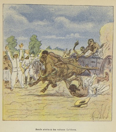 Oxen Hitched to Lefebvre Carts by after Louis Charles Bombled