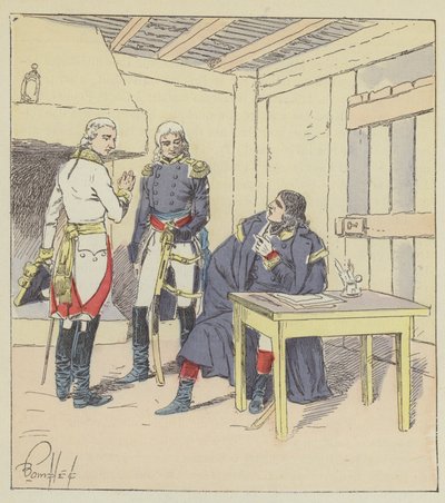Bonaparte, Serurier and Klenau at Roverbello by after Louis Charles Bombled