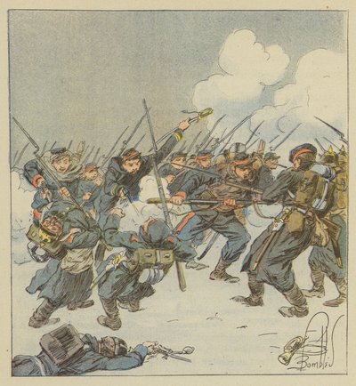 Bayonet Charge of the 22nd Mobiles (Dordogne) at the Battle of Saint-Jean-sur-Erve by after Louis Charles Bombled