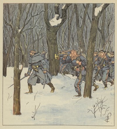 Bayonet Charge in the Woods by the Sarthe Mobiles by after Louis Charles Bombled