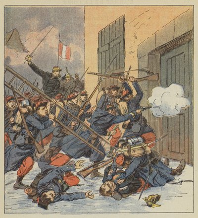 Battle of Droue, General Gougeard Charges at the Head of an Infantry Column by after Louis Charles Bombled
